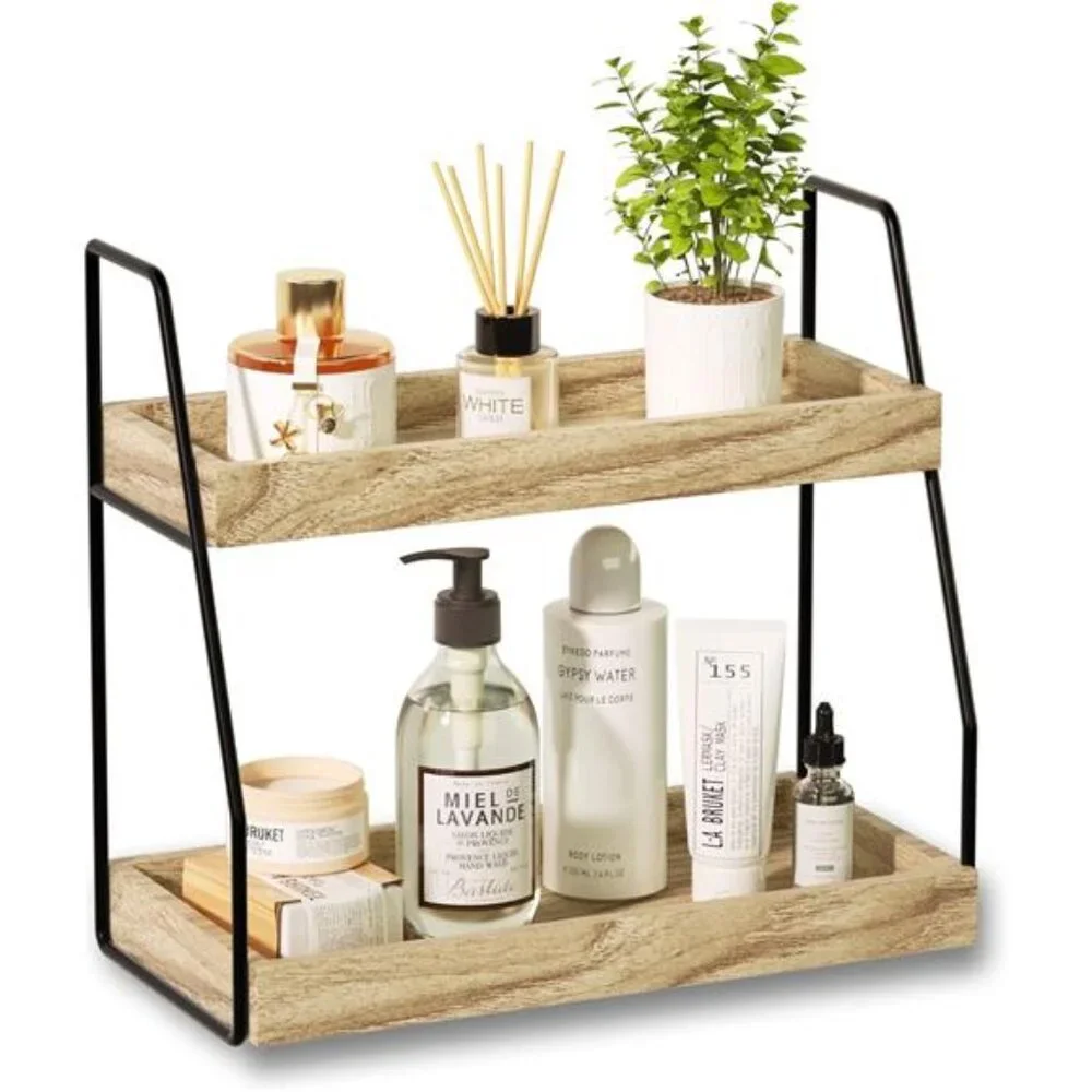 2-Tier Bathroom Countertop Organizer – Space-Saving & Stylish Storage Rack ✨
